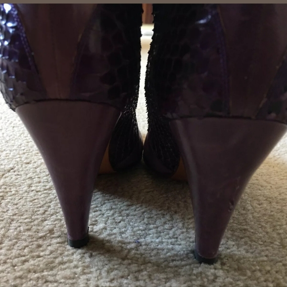Vintage Ottorino Bossi purple snakeskin cowboy cowgirl booties 8.5 - Picture 3 of 11